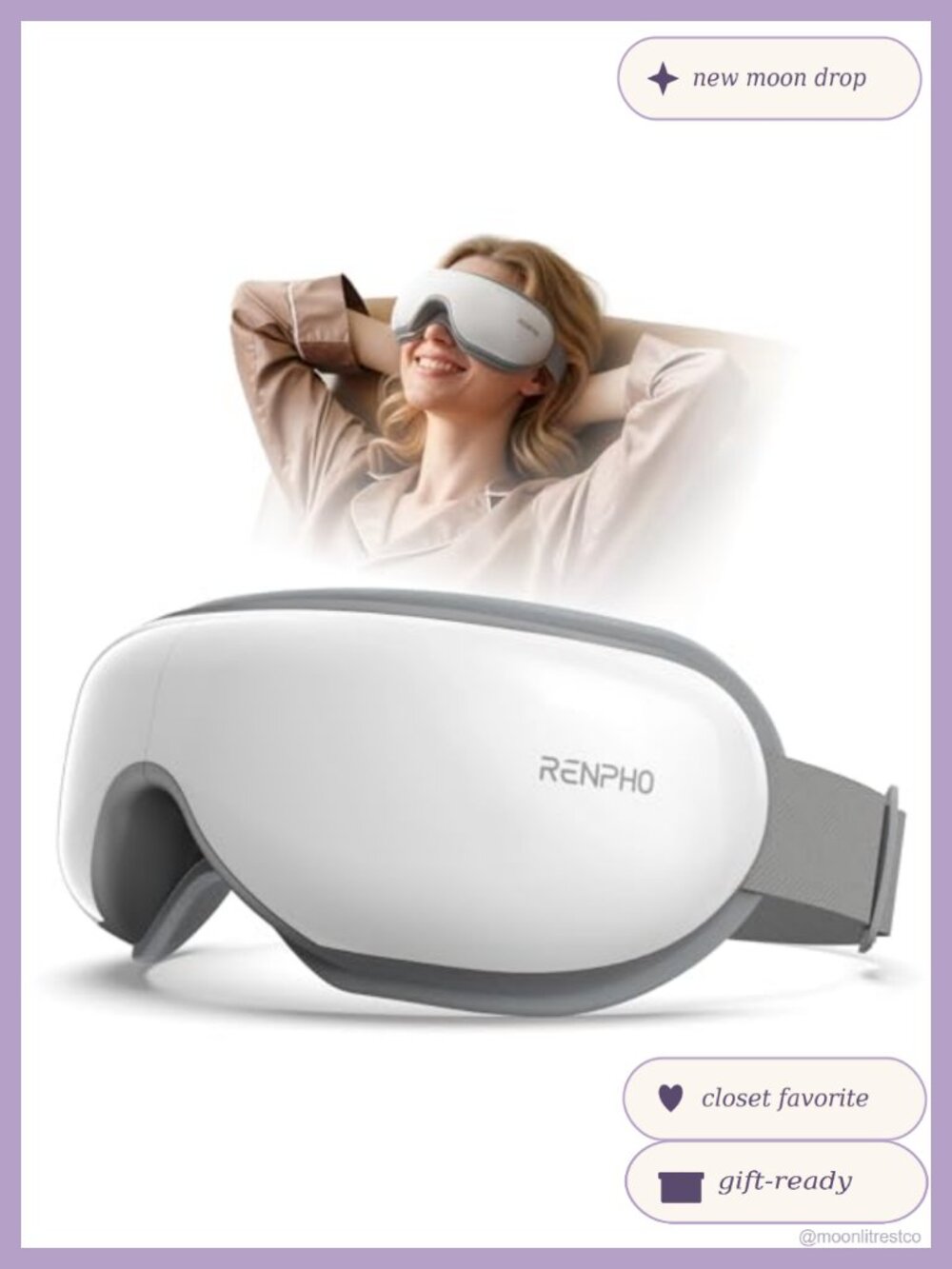 RENPHO Eyeris 1 Eye Massager Heat Compression Bluetooth Foldable